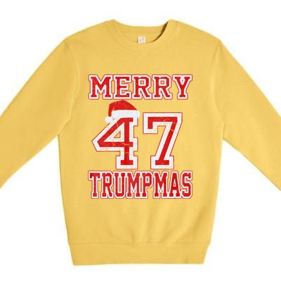 Merry Trumpmas Funny Santa Trump 47th President Christmas Premium Crewneck Sweatshirt