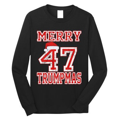 Merry Trumpmas Funny Santa Trump 47th President Christmas Long Sleeve Shirt