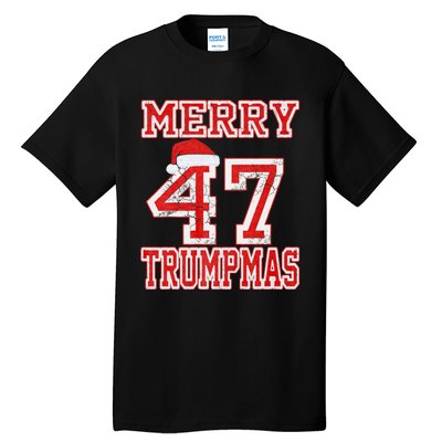 Merry Trumpmas Funny Santa Trump 47th President Christmas Tall T-Shirt