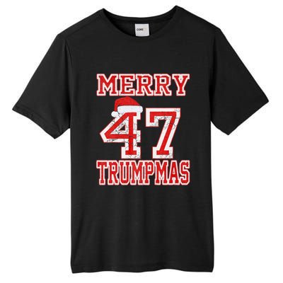 Merry Trumpmas Funny Santa Trump 47th President Christmas Tall Fusion ChromaSoft Performance T-Shirt