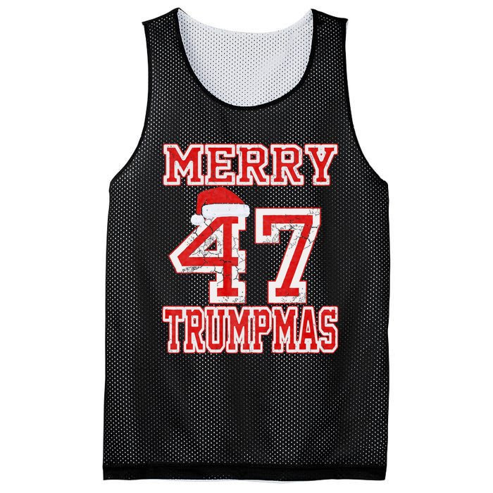 Merry Trumpmas Funny Santa Trump 47th President Christmas Mesh Reversible Basketball Jersey Tank