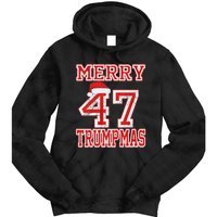 Merry Trumpmas Funny Santa Trump 47th President Christmas Tie Dye Hoodie