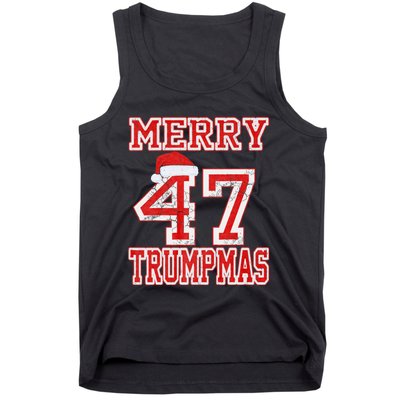 Merry Trumpmas Funny Santa Trump 47th President Christmas Tank Top