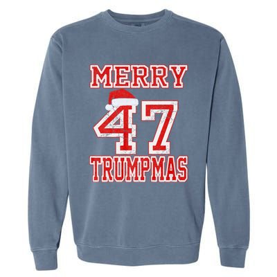 Merry Trumpmas Funny Santa Trump 47th President Christmas Garment-Dyed Sweatshirt