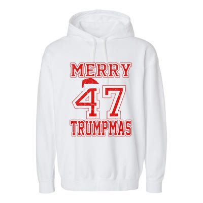 Merry Trumpmas Funny Santa Trump 47th President Christmas Garment-Dyed Fleece Hoodie