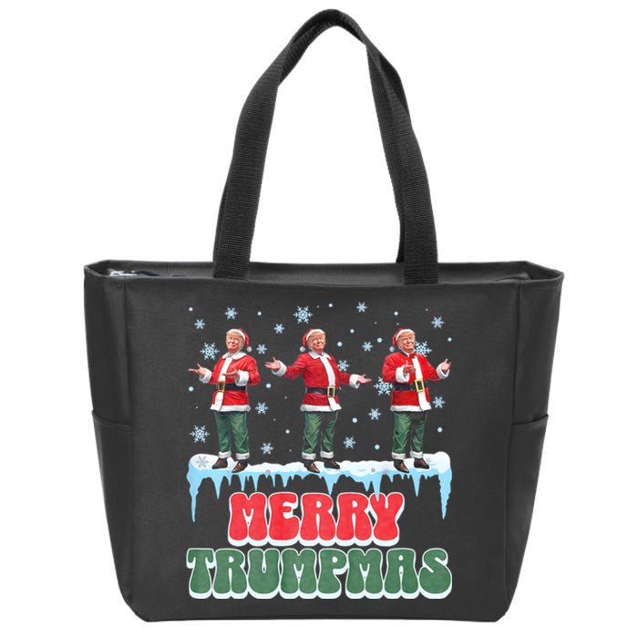 Merry Trumpmas Funny Santa Claus Trump President Christmas Zip Tote Bag