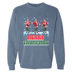 Merry Trumpmas Funny Santa Claus Trump President Christmas Garment-Dyed Sweatshirt