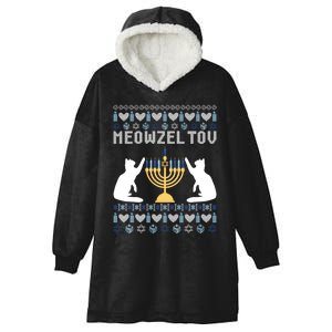 Meowzel Tov Funny Chanukah Hooded Wearable Blanket