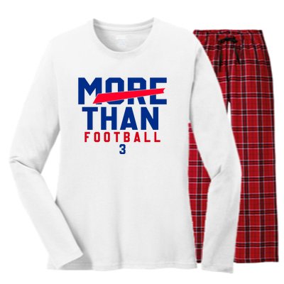 More Than Football 513 Stand With Buffalo Love For 3 Pray For Damar Women's Long Sleeve Flannel Pajama Set 