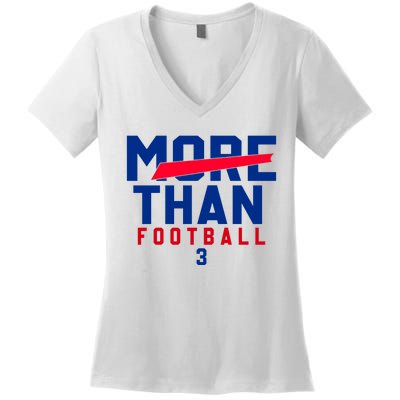 More Than Football 513 Stand With Buffalo Love For 3 Pray For Damar Women's V-Neck T-Shirt