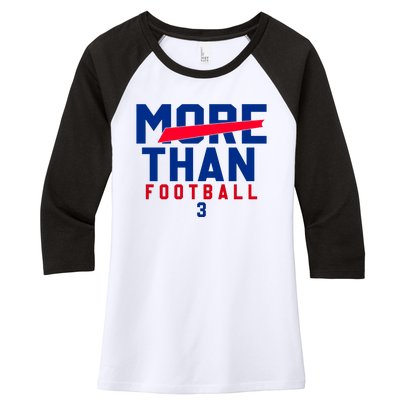 More Than Football 513 Stand With Buffalo Love For 3 Pray For Damar Women's Tri-Blend 3/4-Sleeve Raglan Shirt