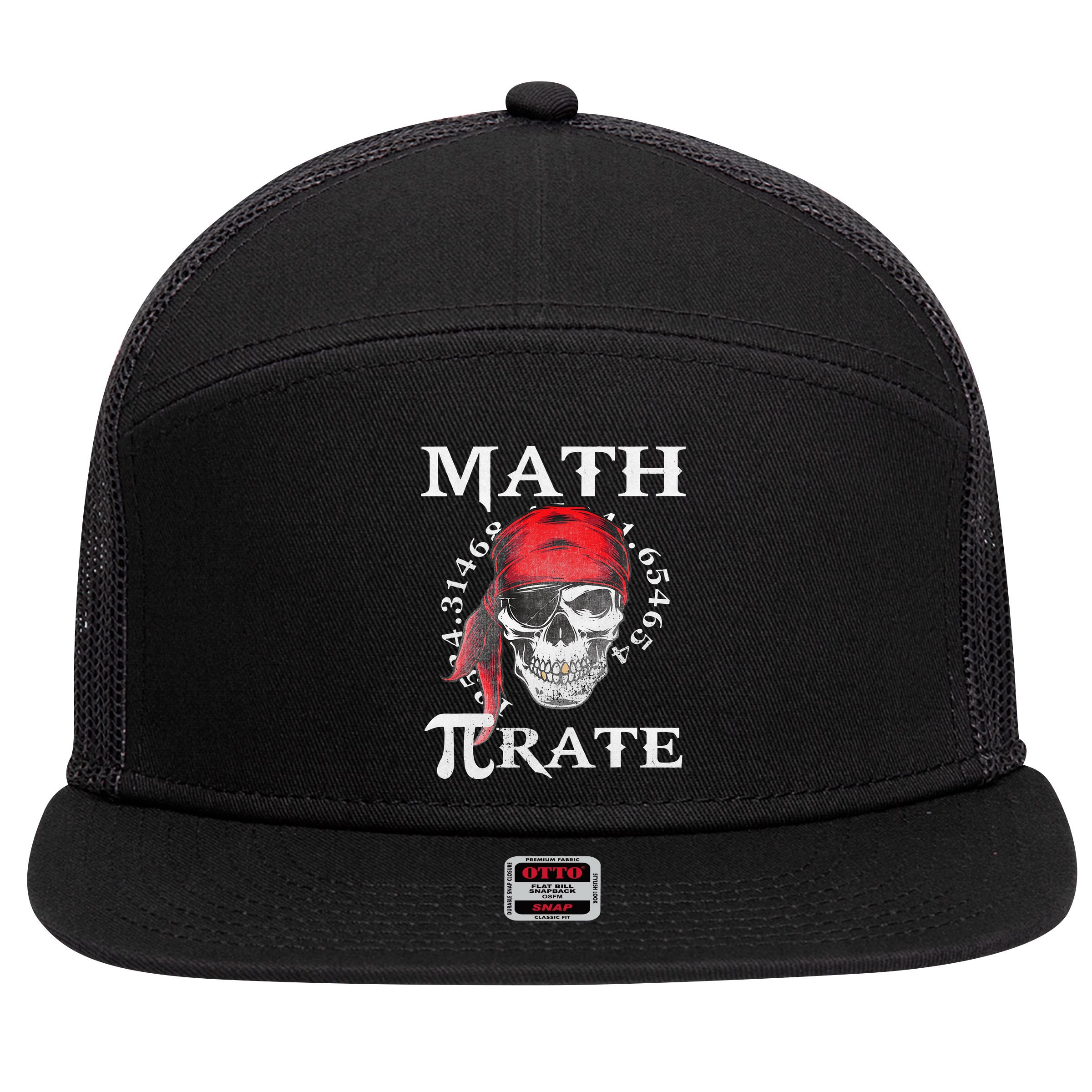 Math Teacher Funny Quote Pirate Gift 7 Panel Mesh Trucker Snapback Hat