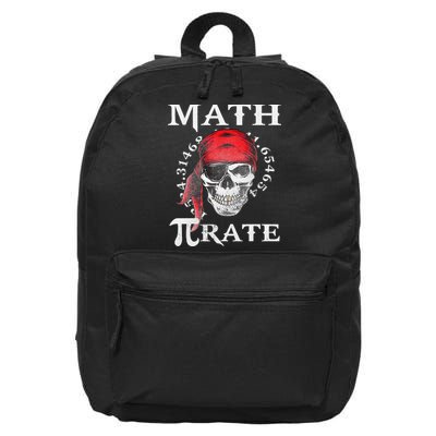 Math Teacher Funny Quote Pirate Gift 16 in Basic Backpack