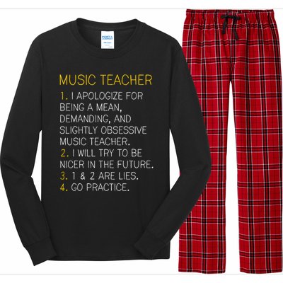 Music Teacher Funny Gift Funny Gift Go Practice Gift Long Sleeve Pajama Set