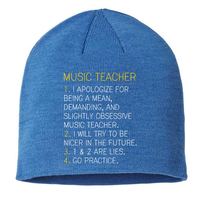 Music Teacher Funny Gift Funny Gift Go Practice Gift Sustainable Beanie