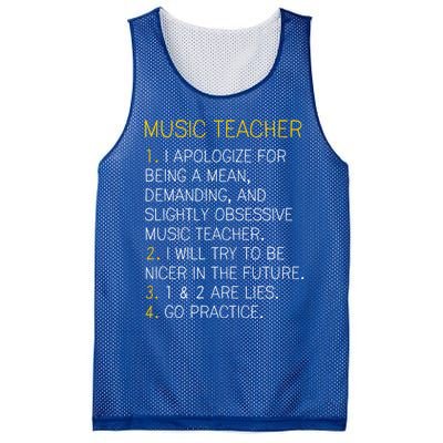 Music Teacher Funny Gift Funny Gift Go Practice Gift Mesh Reversible Basketball Jersey Tank