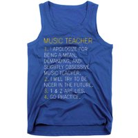 Music Teacher Funny Gift Funny Gift Go Practice Gift Tank Top