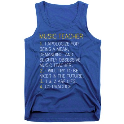 Music Teacher Funny Gift Funny Gift Go Practice Gift Tank Top