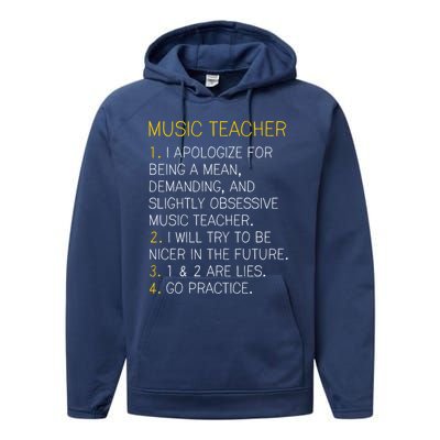 Music Teacher Funny Gift Funny Gift Go Practice Gift Performance Fleece Hoodie