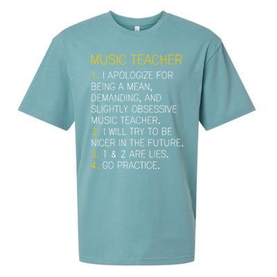 Music Teacher Funny Gift Funny Gift Go Practice Gift Sueded Cloud Jersey T-Shirt