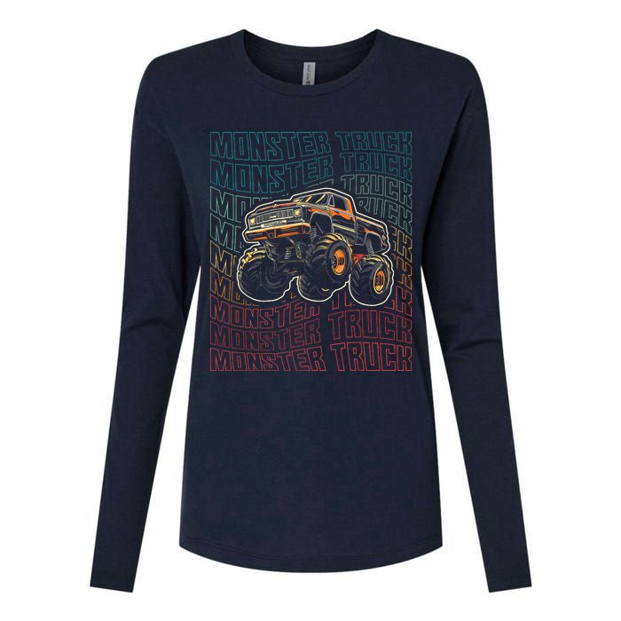 Monster Truck Fors Monster Truck Vintage Retro Womens Cotton Relaxed Long Sleeve T-Shirt