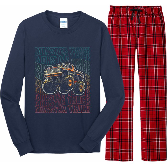 Monster Truck Fors Monster Truck Vintage Retro Long Sleeve Pajama Set