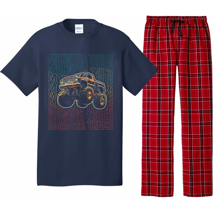 Monster Truck Fors Monster Truck Vintage Retro Pajama Set