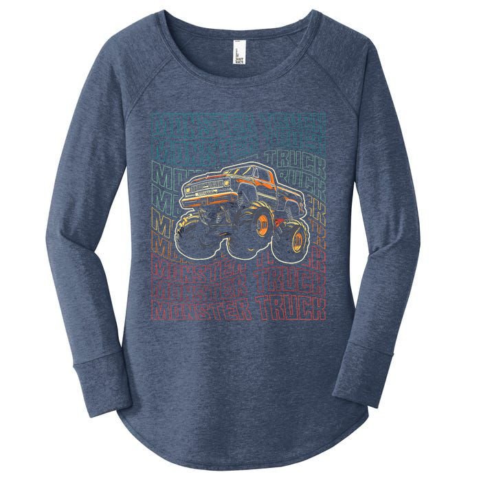 Monster Truck Fors Monster Truck Vintage Retro Women's Perfect Tri Tunic Long Sleeve Shirt