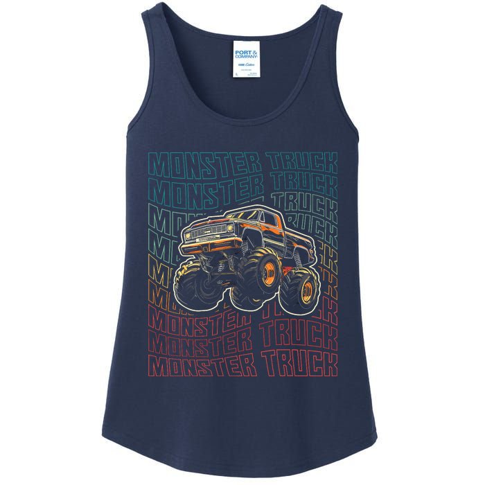 Monster Truck Fors Monster Truck Vintage Retro Ladies Essential Tank