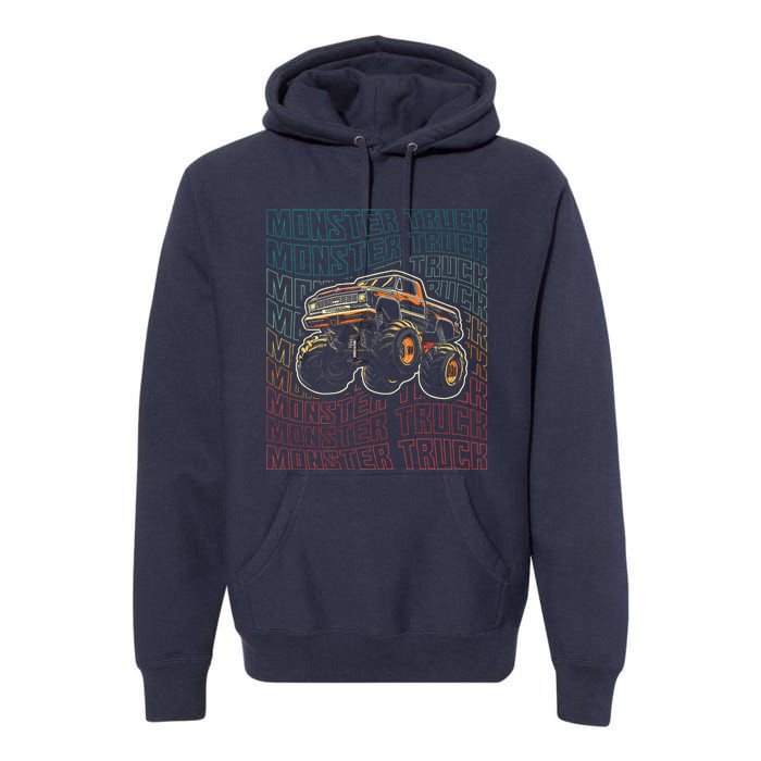 Monster Truck Fors Monster Truck Vintage Retro Premium Hoodie