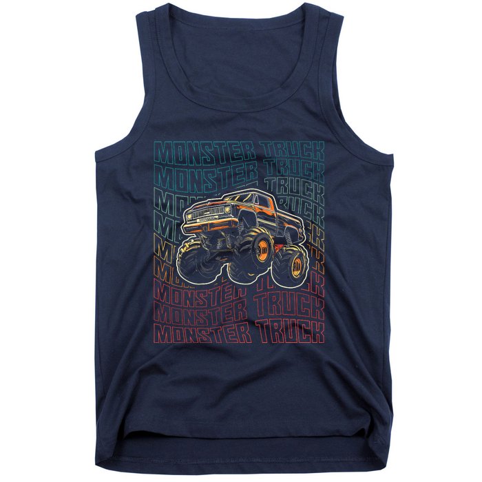 Monster Truck Fors Monster Truck Vintage Retro Tank Top