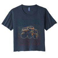 Monster Truck Fors Monster Truck Vintage Retro Women's Crop Top Tee