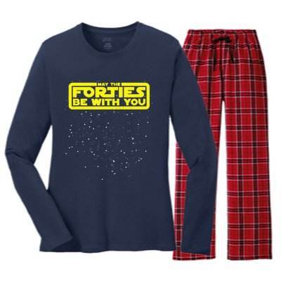 May The Forties Be With You Women's Long Sleeve Flannel Pajama Set 