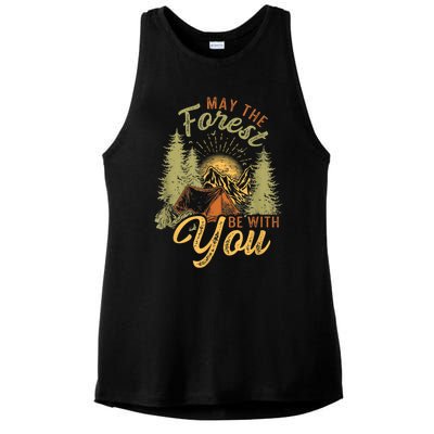 May The Forest Be With You Camping Ladies PosiCharge Tri-Blend Wicking Tank