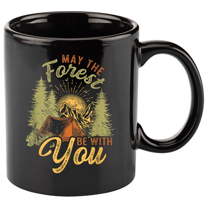 May The Forest Be With You Camping 11oz C Handle Ceramic Mug