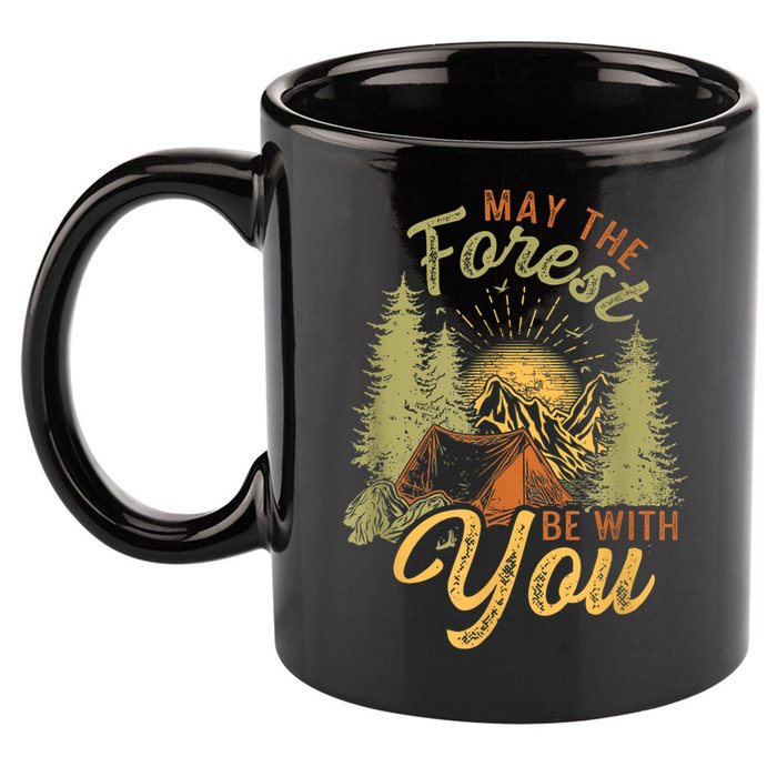 May The Forest Be With You Camping 11oz C Handle Ceramic Mug