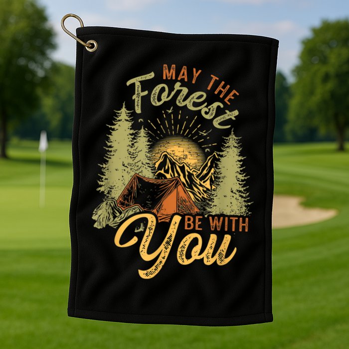 May The Forest Be With You Camping Golf Towel