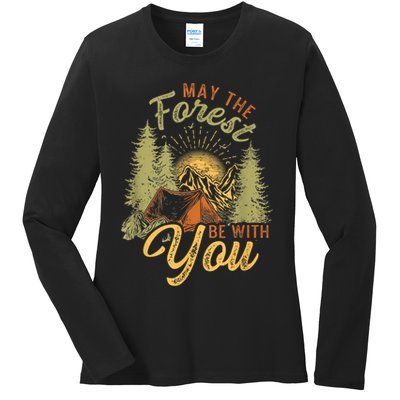 May The Forest Be With You Camping Ladies Long Sleeve Shirt