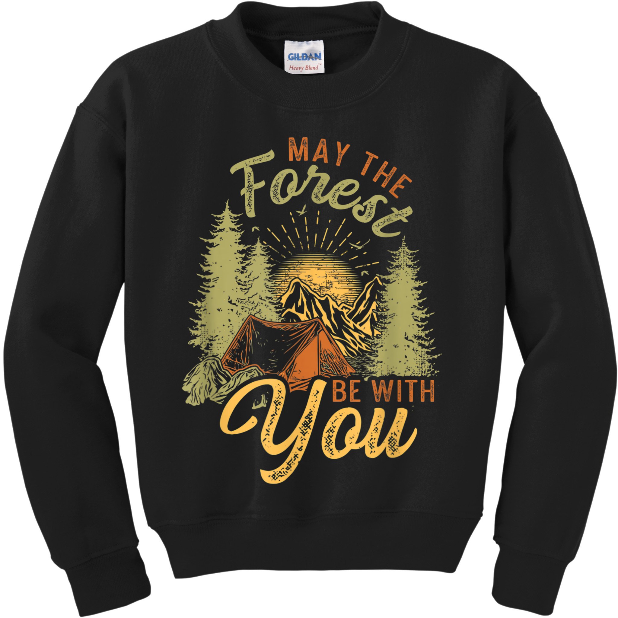 May The Forest Be With You Camping Kids Sweatshirt