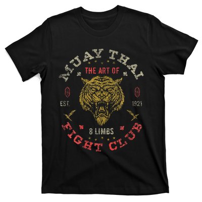 Muay Thai Fighter Vintage Tee Twin Tiger Art Of 8 Limbs T-Shirt