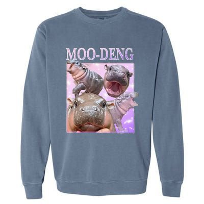 Moodeng The Famous Baby Pigmy Hippo Moodeng Garment-Dyed Sweatshirt