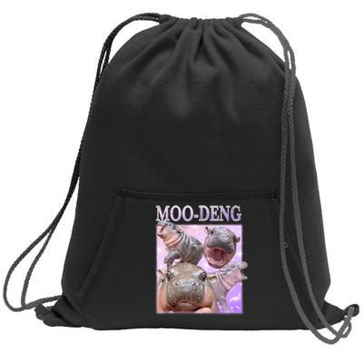 Moodeng The Famous Baby Pigmy Hippo Moodeng Sweatshirt Cinch Pack Bag