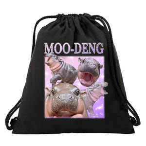 Moodeng The Famous Baby Pigmy Hippo Moodeng Drawstring Bag