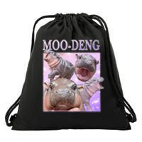 Moodeng The Famous Baby Pigmy Hippo Moodeng Drawstring Bag