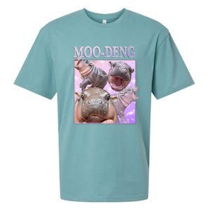 Moodeng The Famous Baby Pigmy Hippo Moodeng Sueded Cloud Jersey T-Shirt