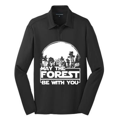 May The Forest Be With You Earth Day Save Trees Love Planet Great Gift Silk Touch Performance Long Sleeve Polo