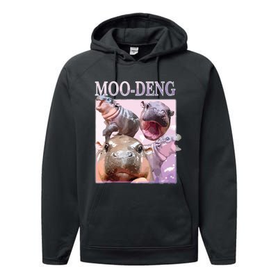 Moodeng The Famous Baby Pigmy Hippo Moodeng Performance Fleece Hoodie