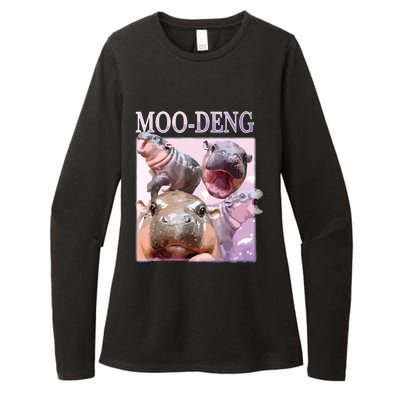 Moodeng The Famous Baby Pigmy Hippo Moodeng Womens CVC Long Sleeve Shirt