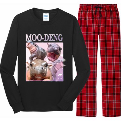 Moodeng The Famous Baby Pigmy Hippo Moodeng Long Sleeve Pajama Set