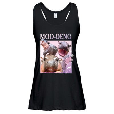 Moodeng The Famous Baby Pigmy Hippo Moodeng Ladies Essential Flowy Tank